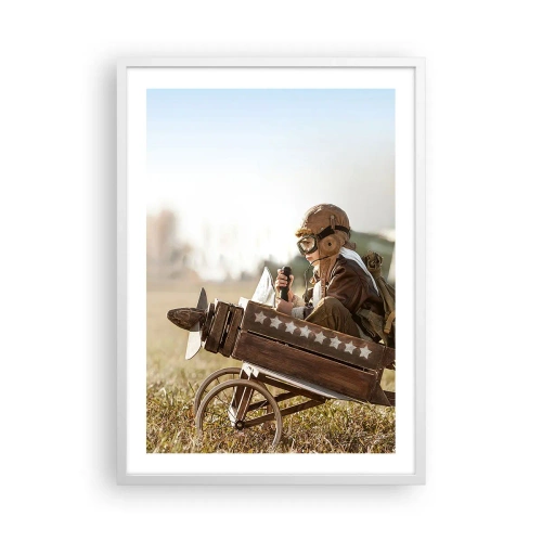 Poster in einem weißen Rahmen - Start in Richtung eines Traums - 50x70 cm