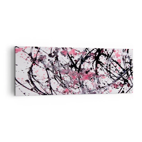 Bild auf Leinwand - Leinwandbild - Abstraktes Muster in Rosa-, Schwarz- und Weißtönen - 140x50cm - Die Flüchtigkeit des Lebens - Moderne Wanddekoration für Wohnzimmer und Schlafzimmer ARTTOR