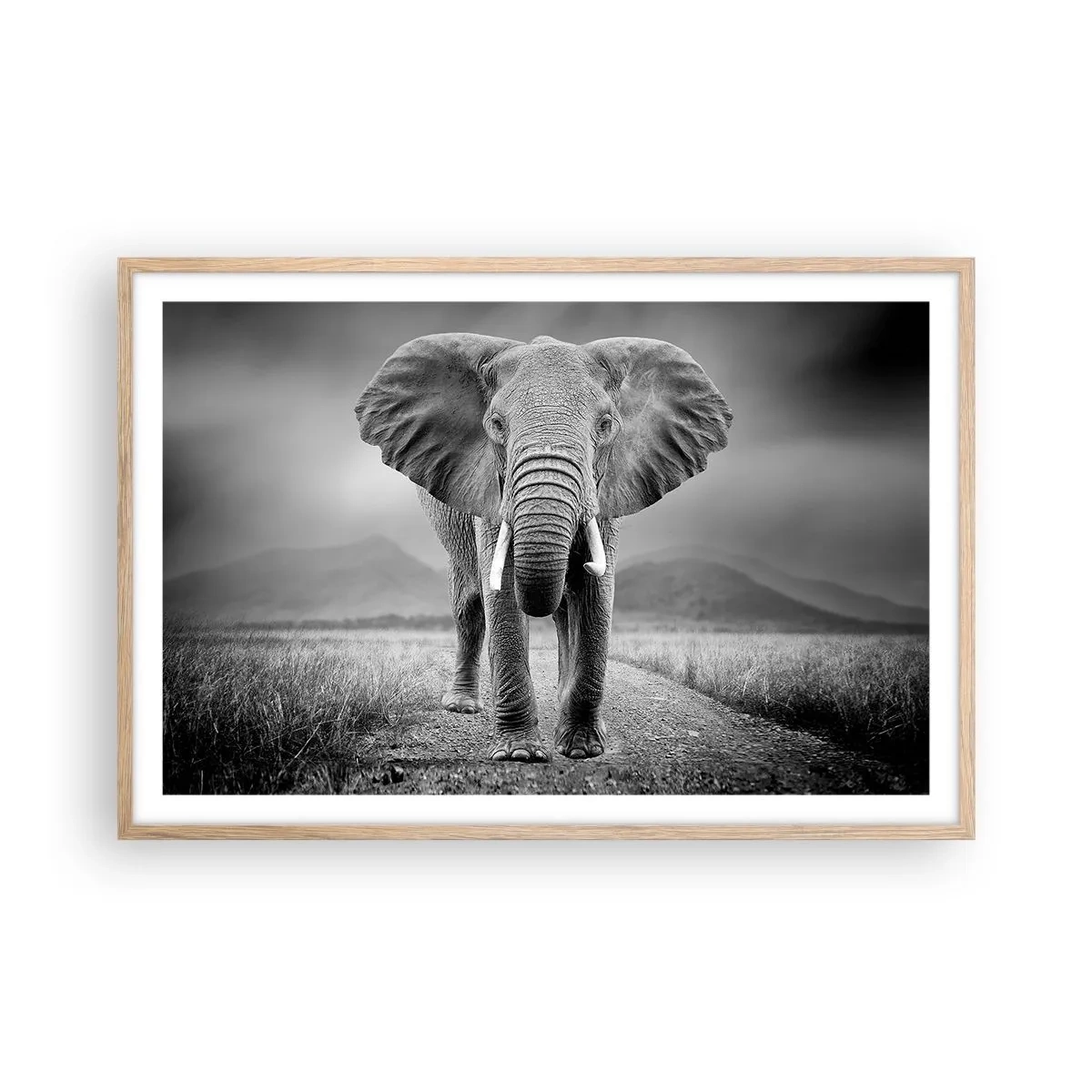 Poster in einem Rahmen aus heller Eiche - Der Gastgeber heißt willkommen - 91x61 cm