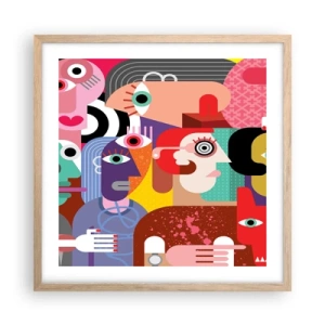 Poster in einem Rahmen aus heller Eiche - Wir sind von Herrn Picasso - 50x50 cm