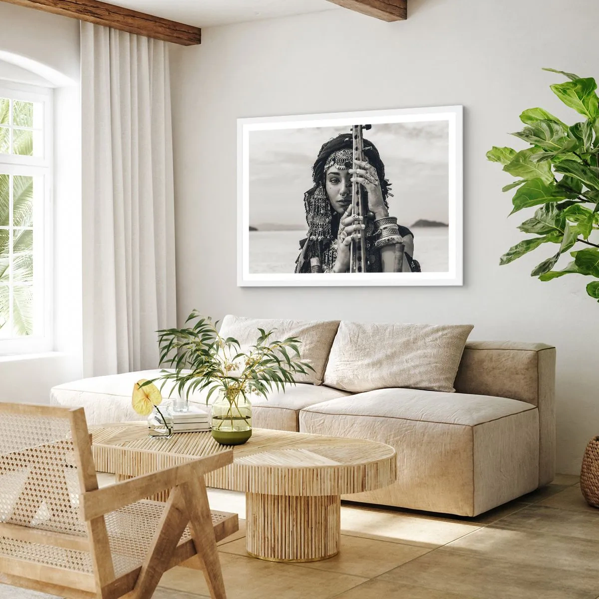 Poster in einem weißen Rahmen - Die Musik des Orients selbst - 40x30 cm