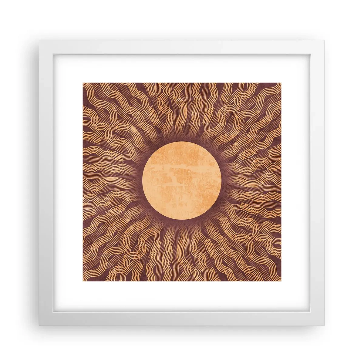 Poster in einem weißen Rahmen - Sonnensymbol - 30x30 cm