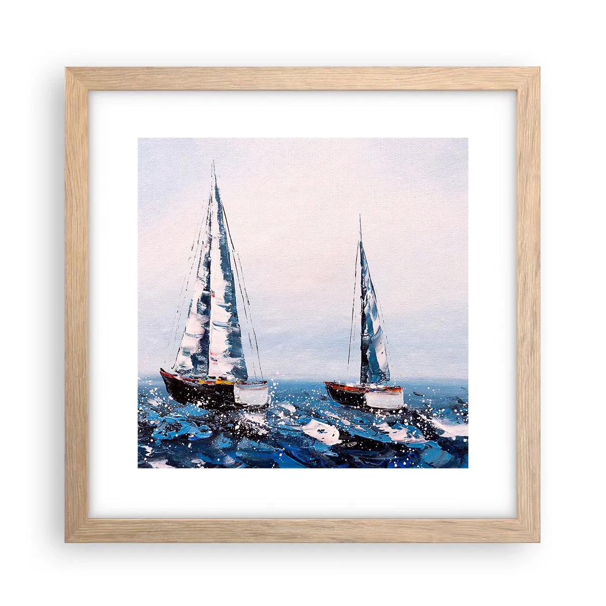 Poster in einem Rahmen aus heller Eiche - Bruderschaft des Windes - 30x30 cm