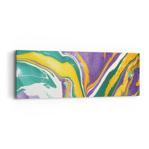 Bild auf Leinwand - Leinwandbild - Farbwellen - 90x30 cm