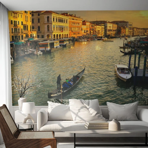 Fototapete Premium Canvas - Auf der Sonnenseite der Straße - Stadt, Venedig, Italien - 400x280 cm