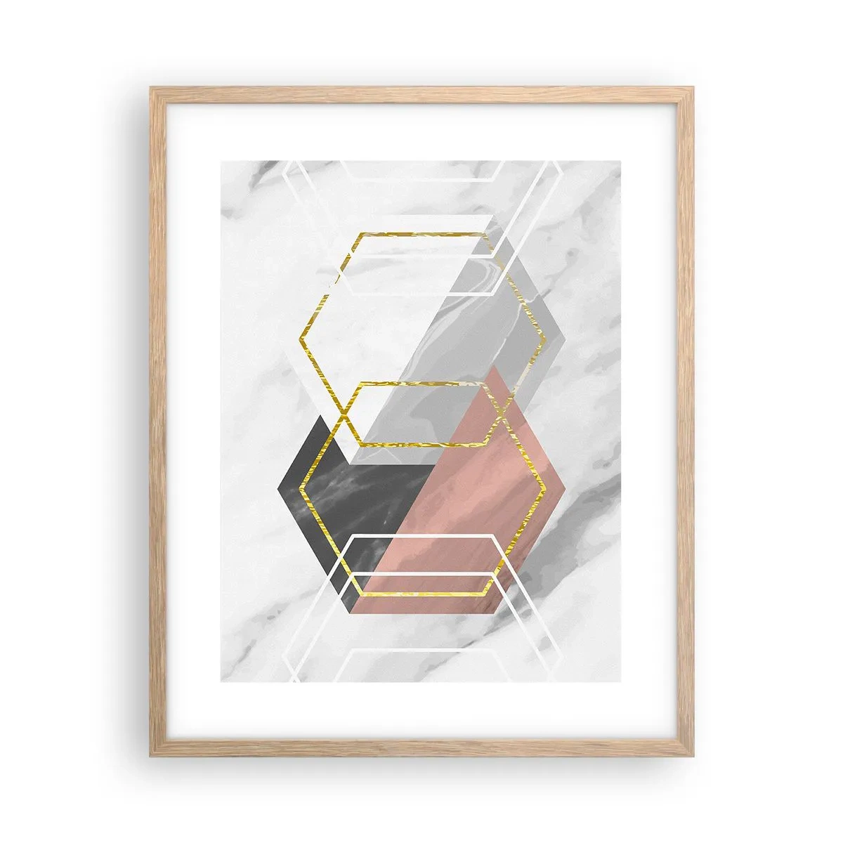 Poster in einem Rahmen aus heller Eiche - Kettenkomposition - 40x50 cm