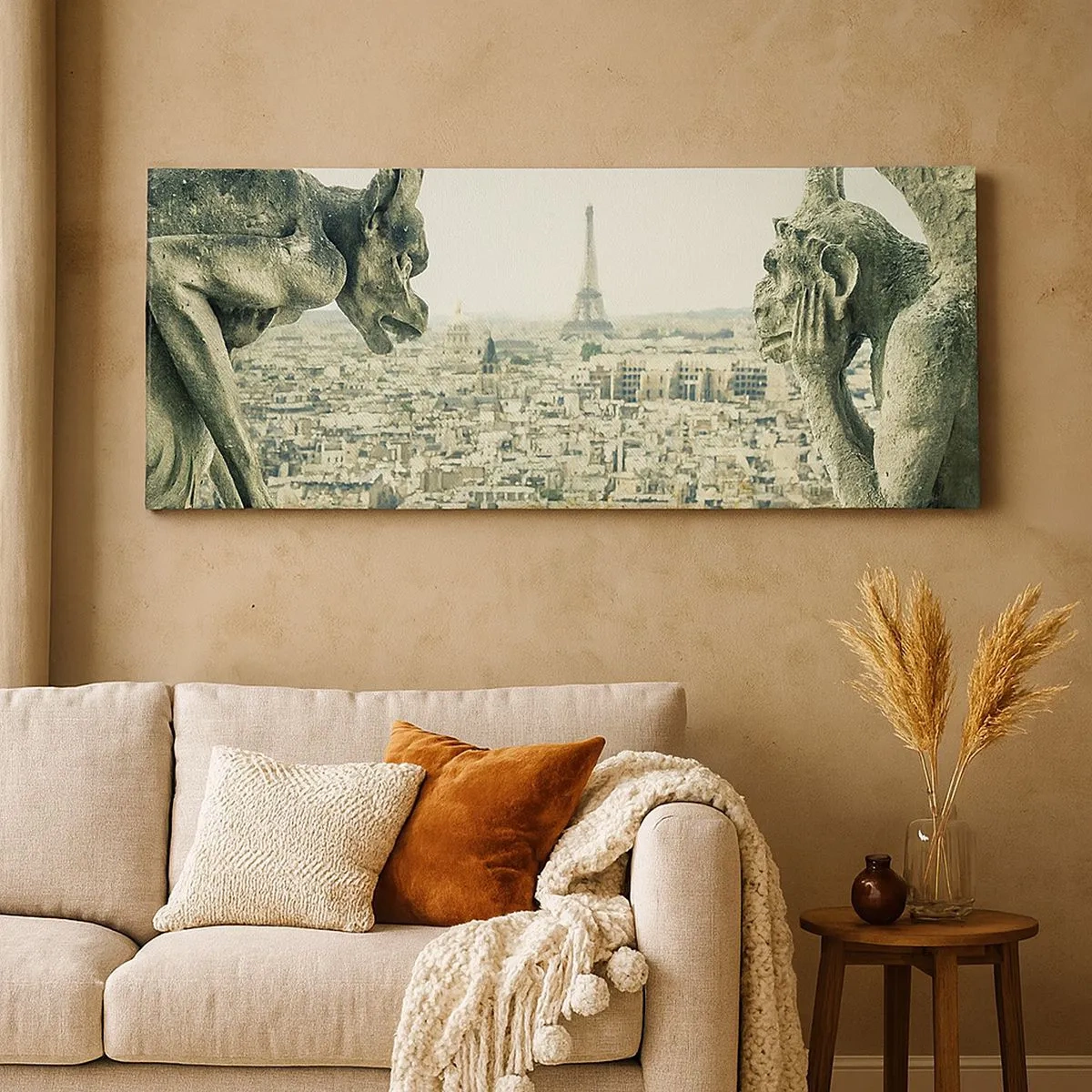 Bild auf Leinwand - Leinwandbild - Pariser Plaudern - 100x40 cm