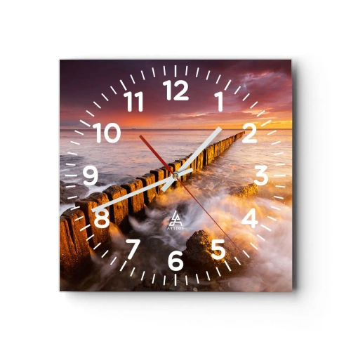 Wanduhr - Glasuhr - Die Sanftheit der Wellen - 30x30 cm