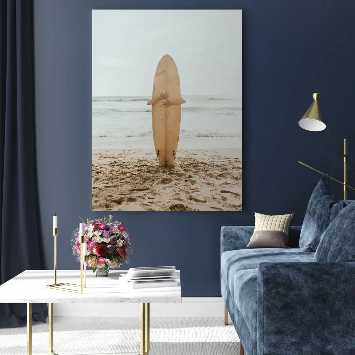 Glasbild - Bild auf glas - Aus Liebe zu Wellen - 80x120 cm