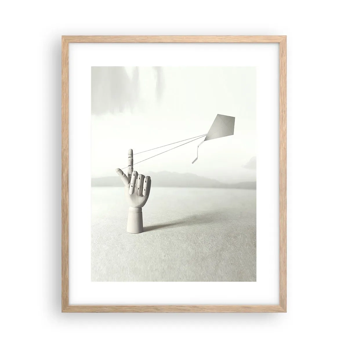 Poster in einem Rahmen aus heller Eiche - Kraftprobe - 40x50 cm