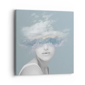 Bild auf Leinwand - Leinwandbild - Mit dem Kopf in den Wolken - 40x40 cm