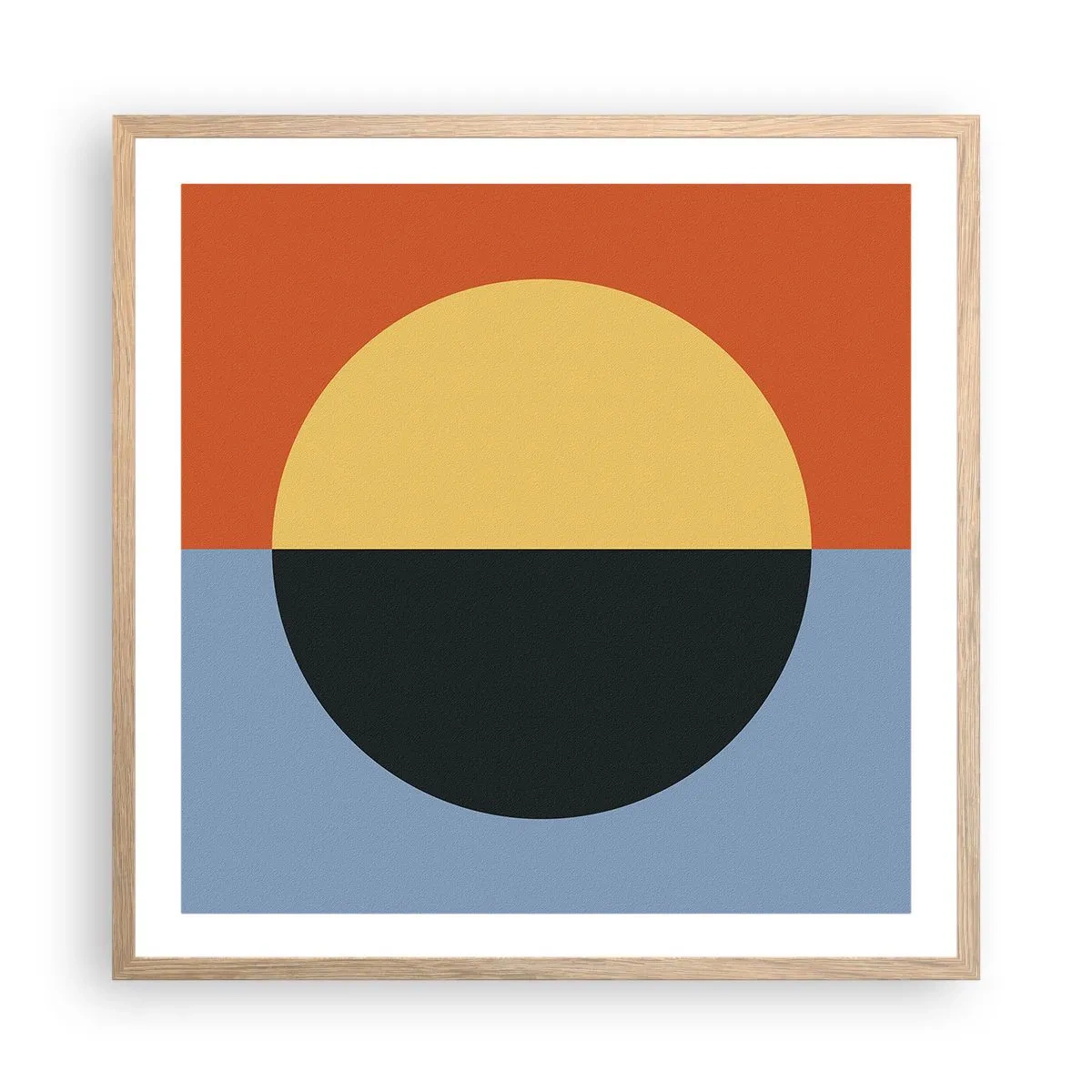 Poster in einem Rahmen aus heller Eiche - Eine Komposition aus Wärme und Kühle - 60x60 cm