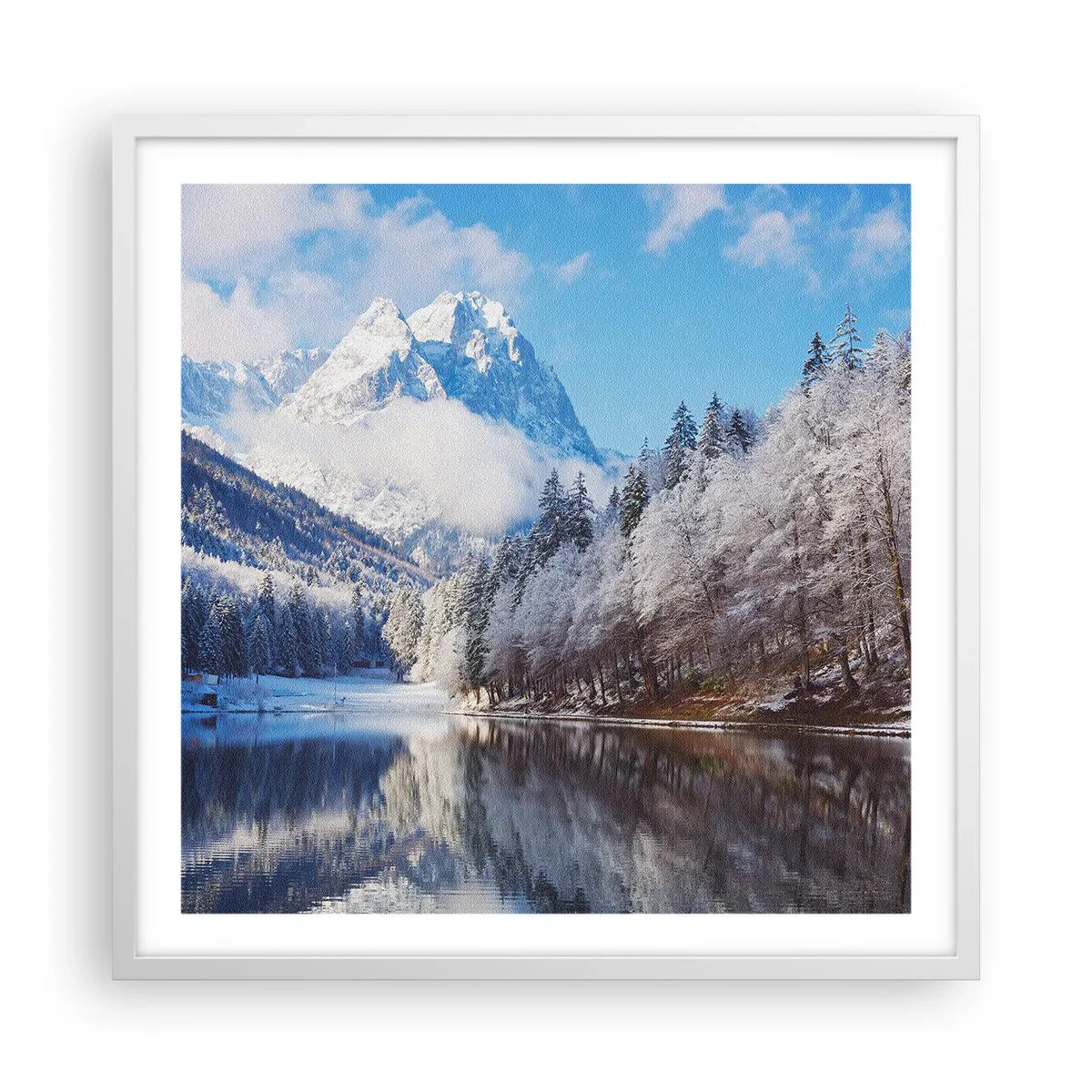 Poster in einem weißen Rahmen - Schneefang - 60x60 cm