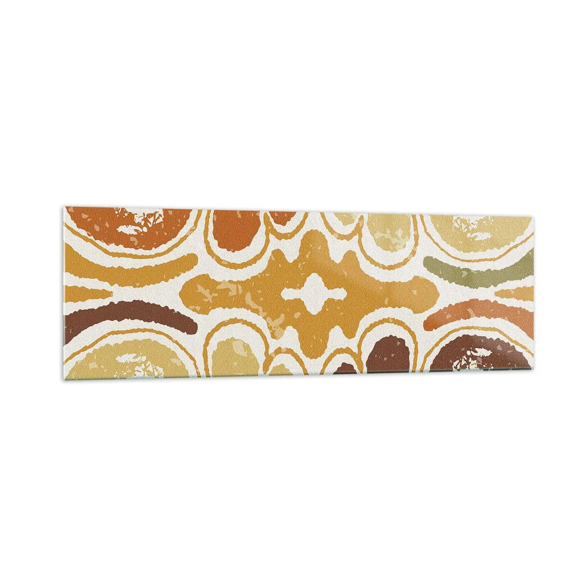 Glasbild - Bild auf glas - Warme abstrakte Muster in Gelb- und Brauntönen - 160x50cm - Sentimentale Abstraktion - Moderne Wanddekoration für Wohnzimmer und Schlafzimmer ARTTOR