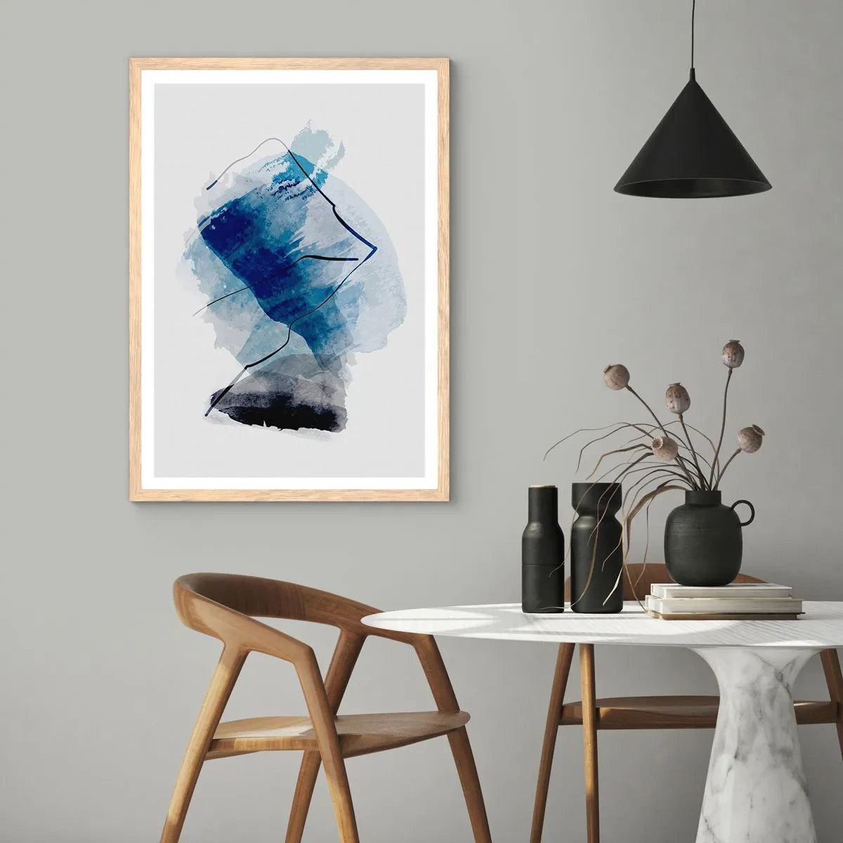 Poster in einem Rahmen aus heller Eiche - Eisberg - 70x100 cm