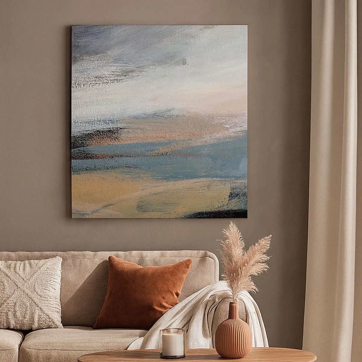 Bild auf Leinwand - Leinwandbild - Abstraktion: nördliche Landschaft - 30x30 cm