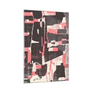 Glasbild - Bild auf glas - Eine abstrakte Komposition in Rosa- und Brauntönen. - 70x100cm - All dieser Lärm - Moderne Wanddekoration für Wohnzimmer und Schlafzimmer ARTTOR