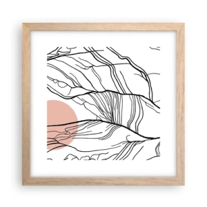 Poster in einem Rahmen aus heller Eiche - In einem Netz aus Zweigen - 30x30 cm