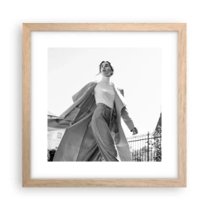 Poster in einem Rahmen aus heller Eiche - Gehst du mit mir? - 30x30 cm