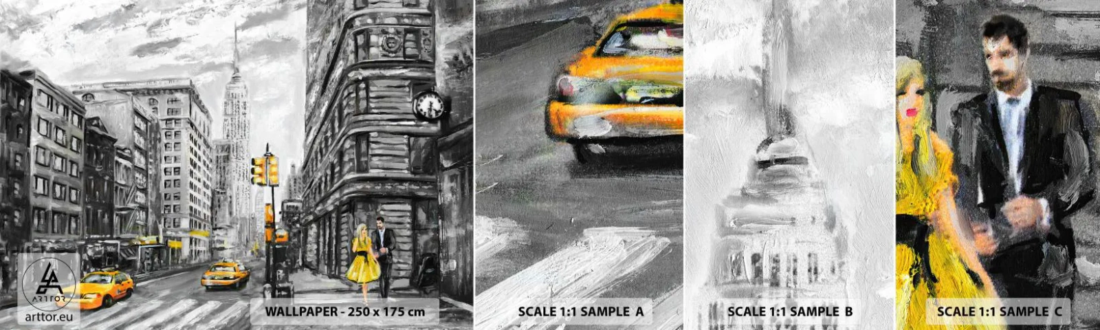 Fototapeten Muster Selbstklebend Deluxe Sticker - Eine New Yorker Geschichte - Stadt, New York, Die Architektur - 100x30 cm