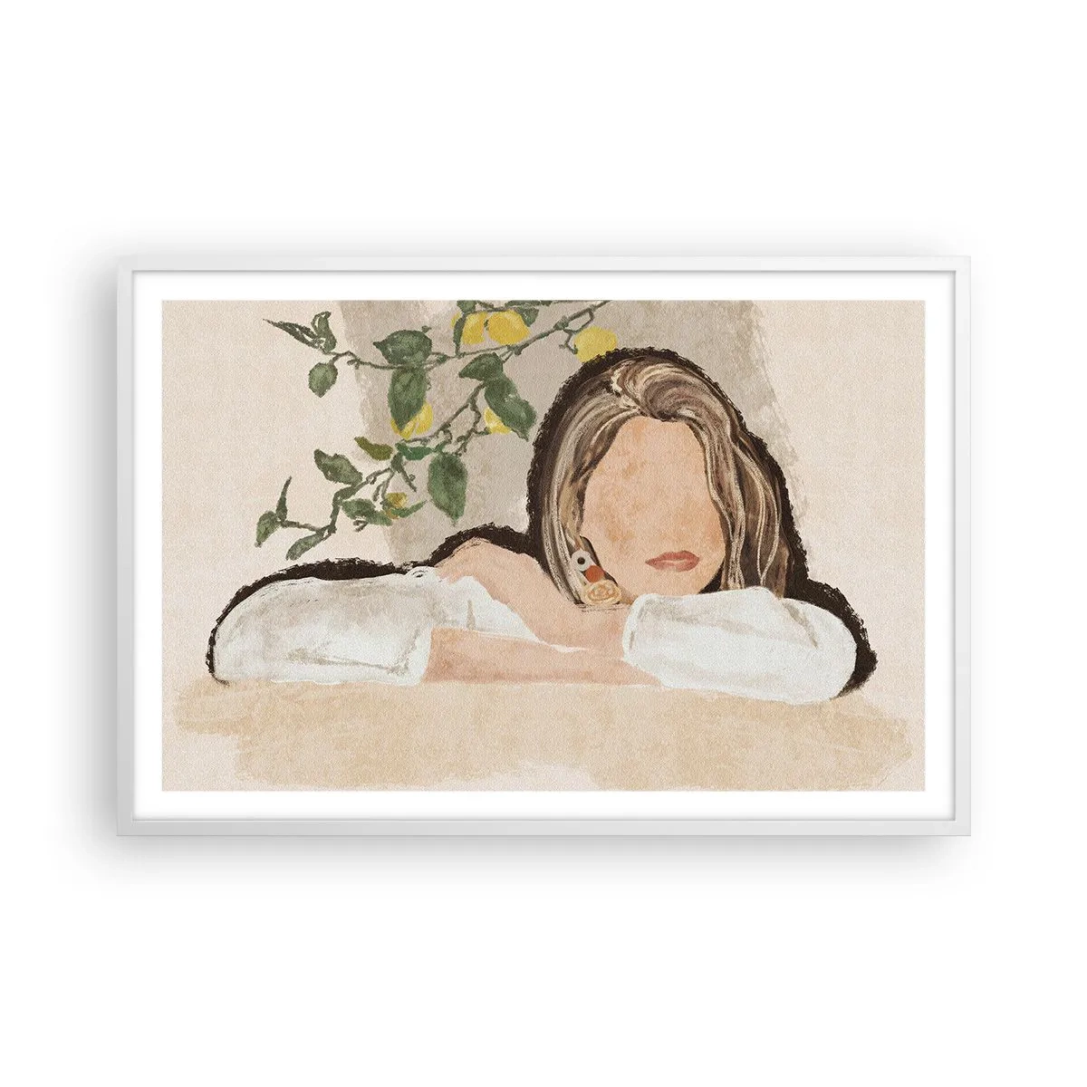 Poster in einem weißen Rahmen - Südländische Schönheit - 91x61 cm