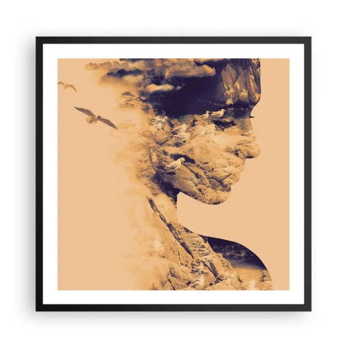 Poster in einem schwarzem Rahmen - Von Natur aus schön - 60x60 cm