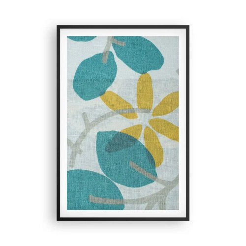 Poster in einem schwarzem Rahmen - Unter den azurblauen Blättern - 61x91 cm