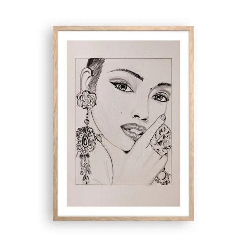 Poster in einem Rahmen aus heller Eiche - Das schönste Juwel - 50x70 cm