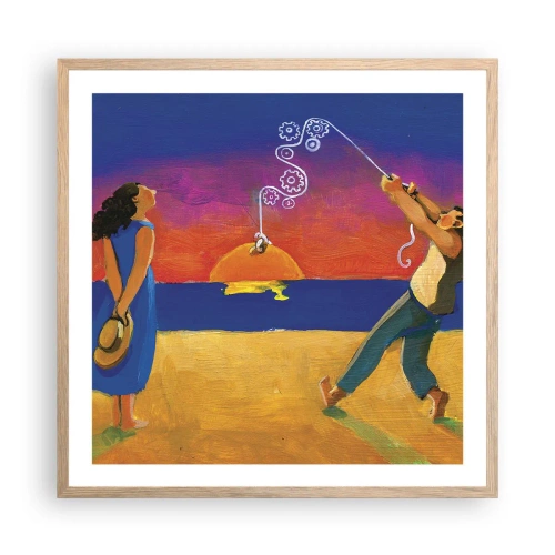 Poster in einem Rahmen aus heller Eiche - Mehr als ein Sternchen vom Himmel - 60x60 cm