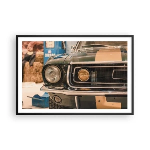 Poster in einem schwarzem Rahmen - Treffen mit einer Legende - 91x61 cm