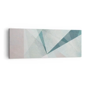 Bild auf Leinwand - Leinwandbild - Geometrische Formen in Pastelltönen von Blau und Grau - 140x50cm - Einfach aber dynamisch - Moderne Wanddekoration für Wohnzimmer und Schlafzimmer ARTTOR
