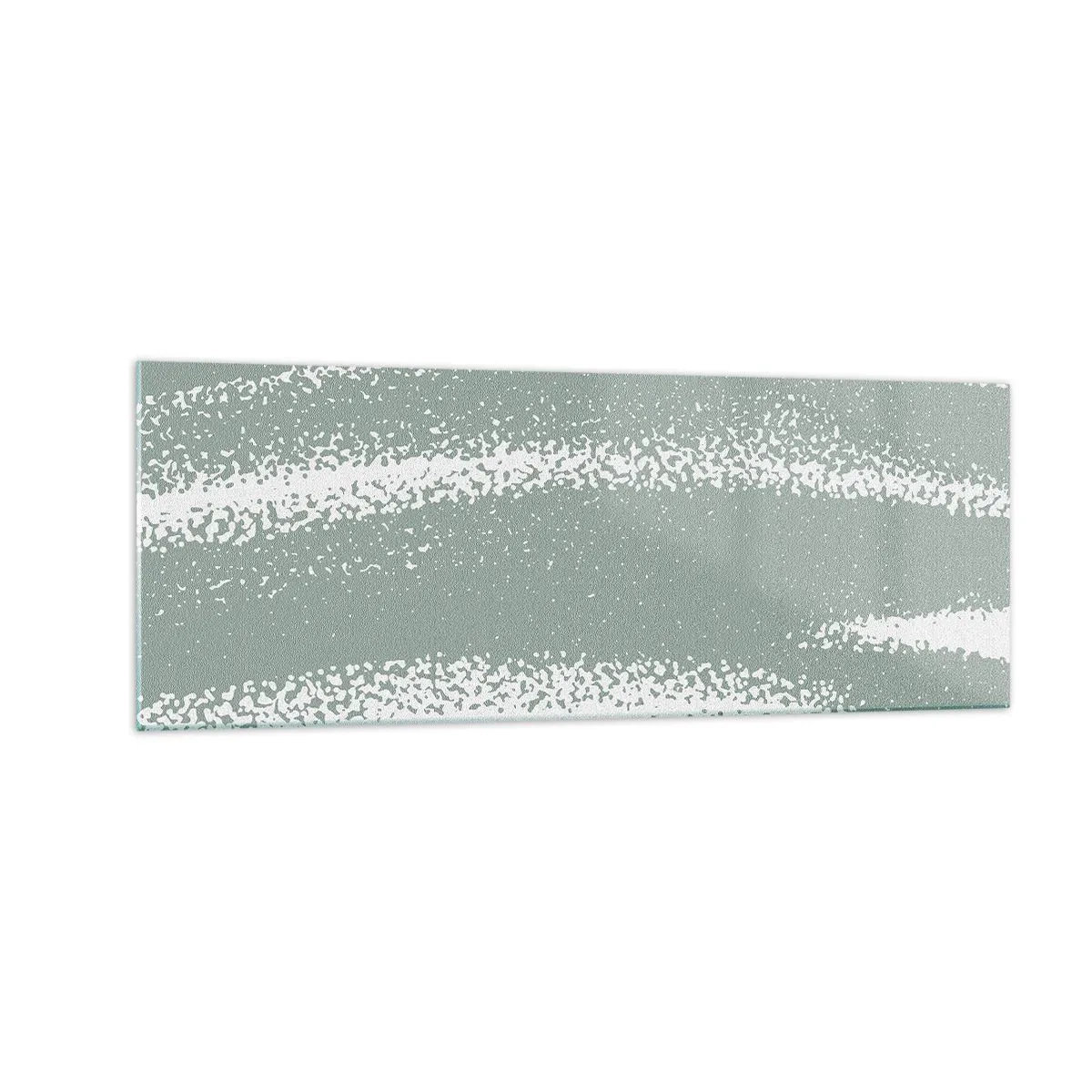 Glasbild - Bild auf glas - Winterwellen in Mint- und Weißtönen - 140x50cm - Abstraktion im Winterklima - Moderne Wanddekoration für Wohnzimmer und Schlafzimmer ARTTOR