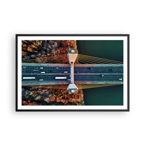 Poster in einem schwarzem Rahmen - Jenseits der Gewässer, jenseits der Wälder - 91x61 cm
