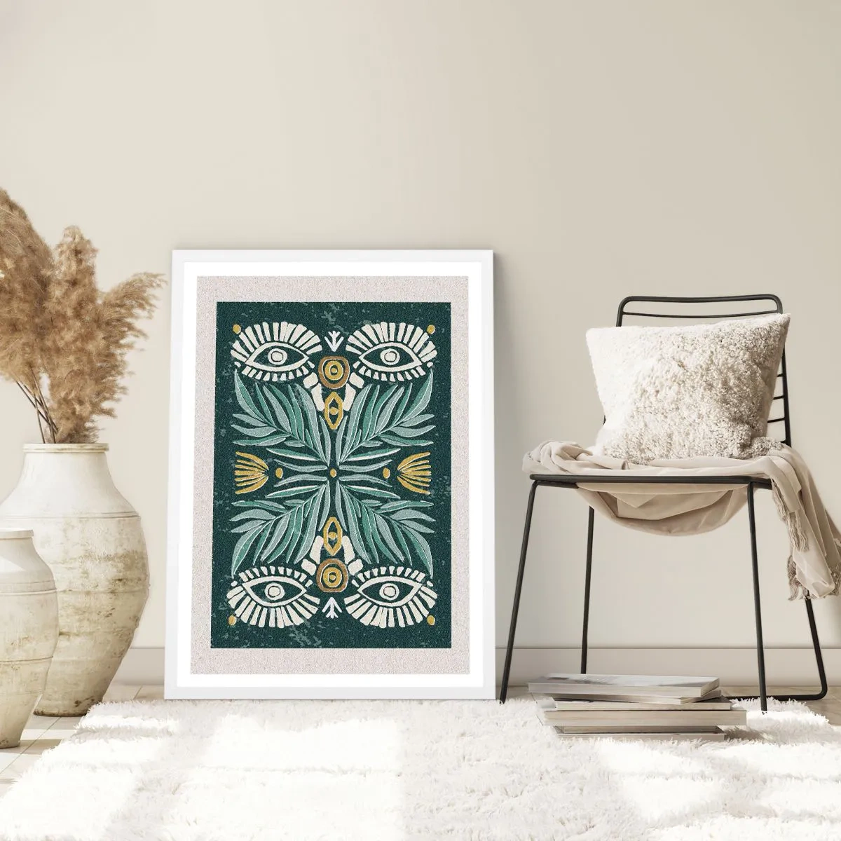 Poster in einem weißen Rahmen - Wie ein Volksausschnitt - 40x50 cm