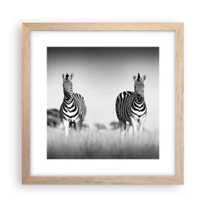 Poster in einem Rahmen aus heller Eiche - Die Welt ist doch schwarz-weiß - 30x30 cm