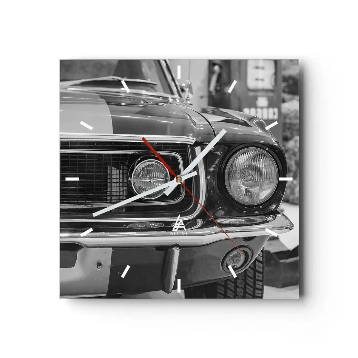 Wanduhr - Glasuhr - Wilder Ritt - 40x40 cm