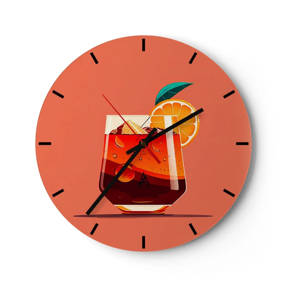 Wanduhr - Glasuhr - Sommerliche Erfrischung - 40x40 cm