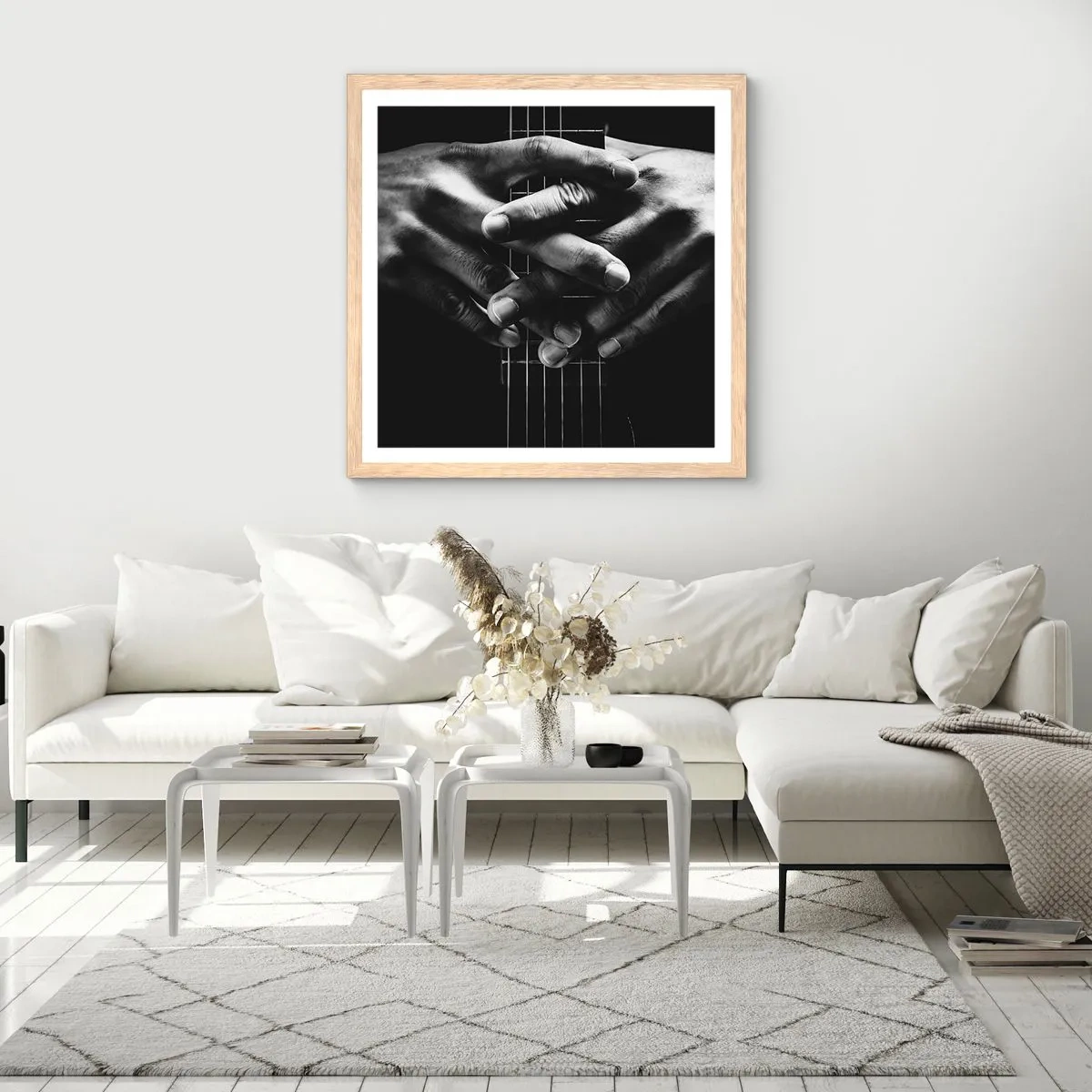 Poster in einem Rahmen aus heller Eiche - Gebet des Künstlers - 60x60 cm