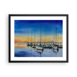 Poster in einem schwarzem Rahmen - Ende eines guten Tages - 50x40 cm