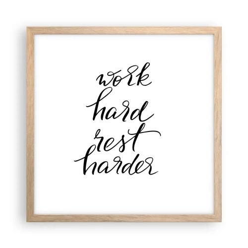 Poster in einem Rahmen aus heller Eiche - Lebensbalance - 40x40 cm