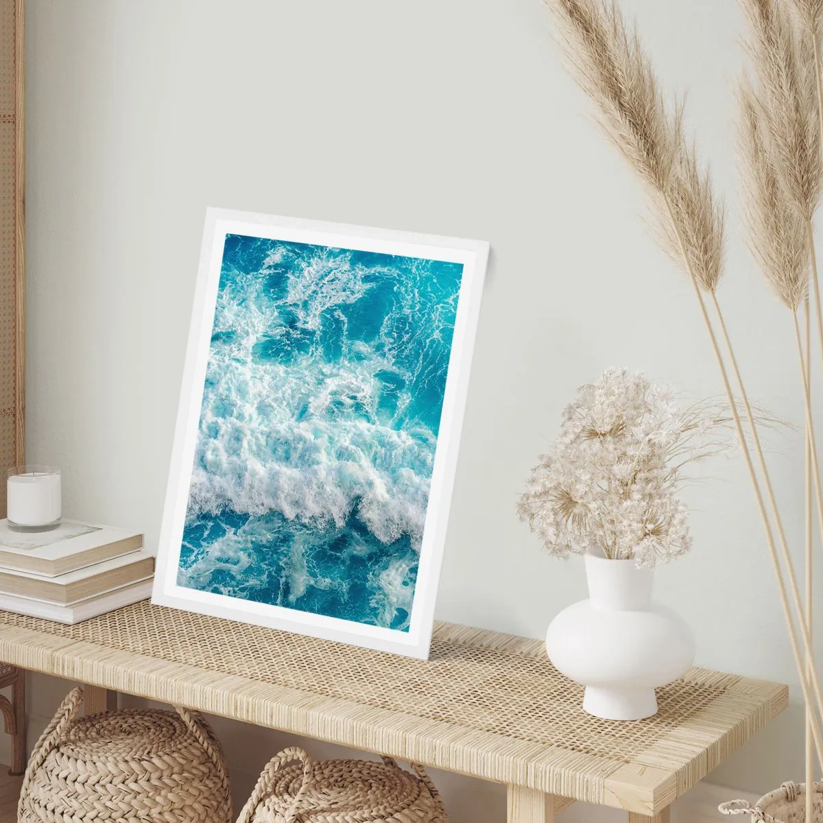 Poster in einem weißen Rahmen - Freudig und springend - 70x100 cm