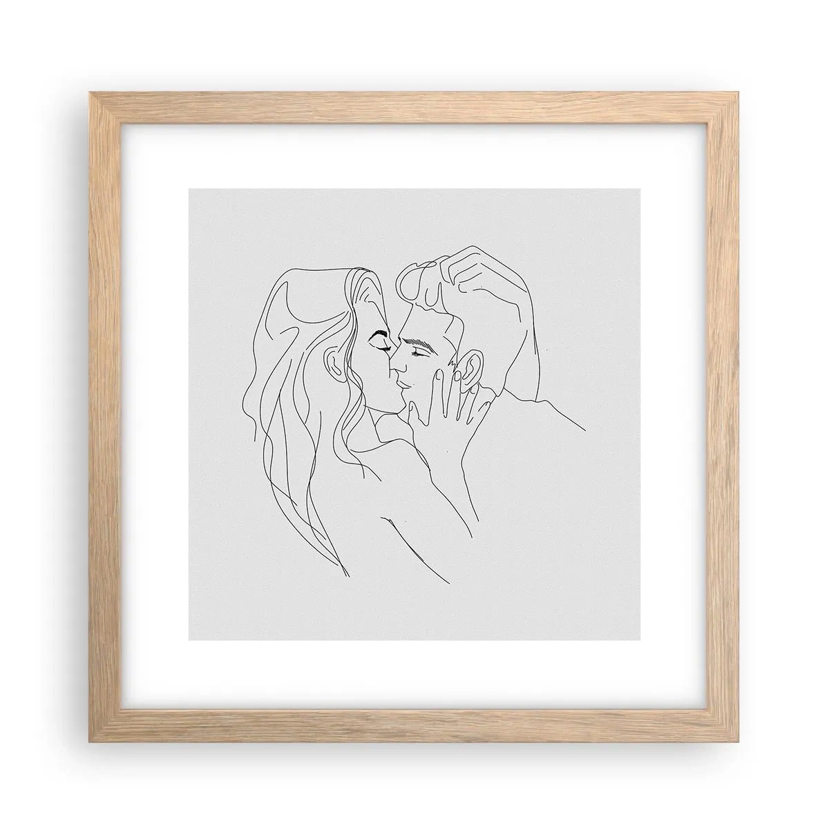 Poster in einem Rahmen aus heller Eiche - Dieselbe Linie - 30x30 cm