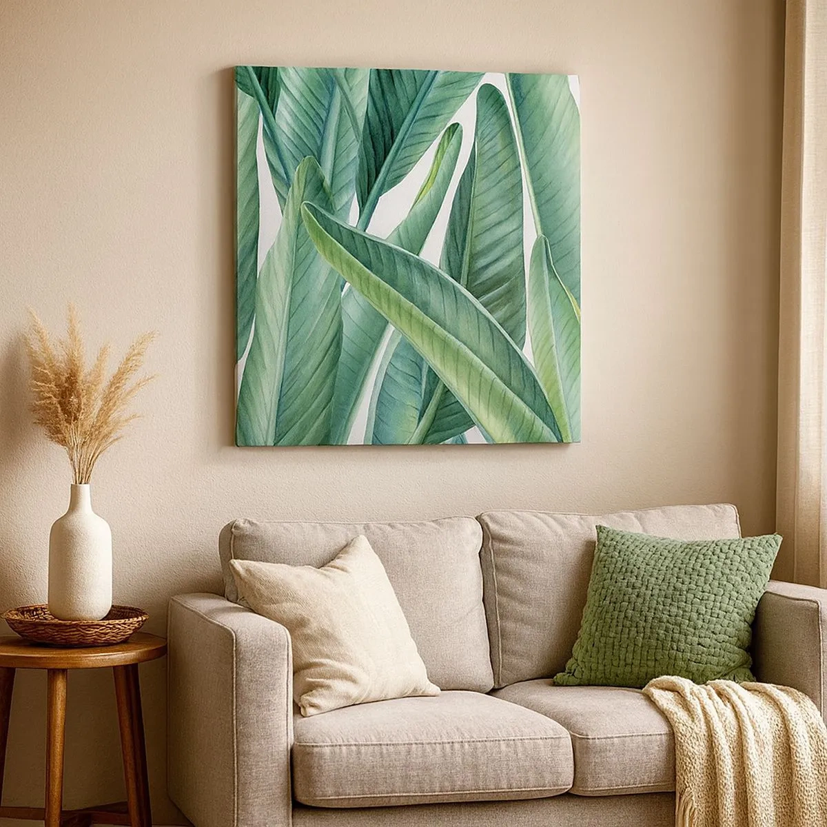 Bild auf Leinwand - Leinwandbild - An und für sich Grün - 30x30 cm