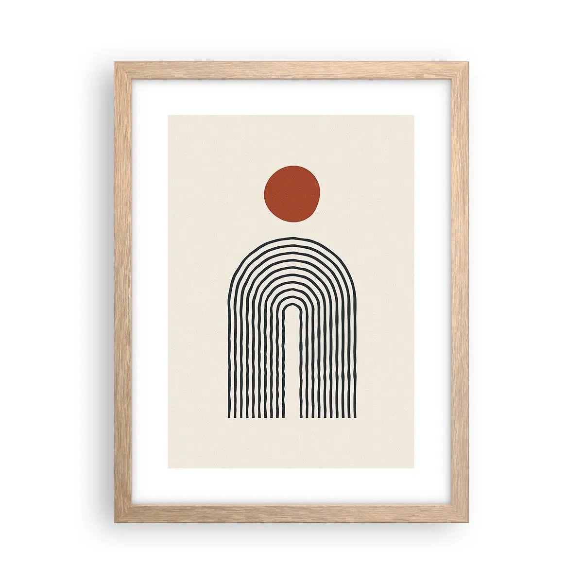 Poster in einem Rahmen aus heller Eiche - Magnetismus von Formen und Farben - 30x40 cm