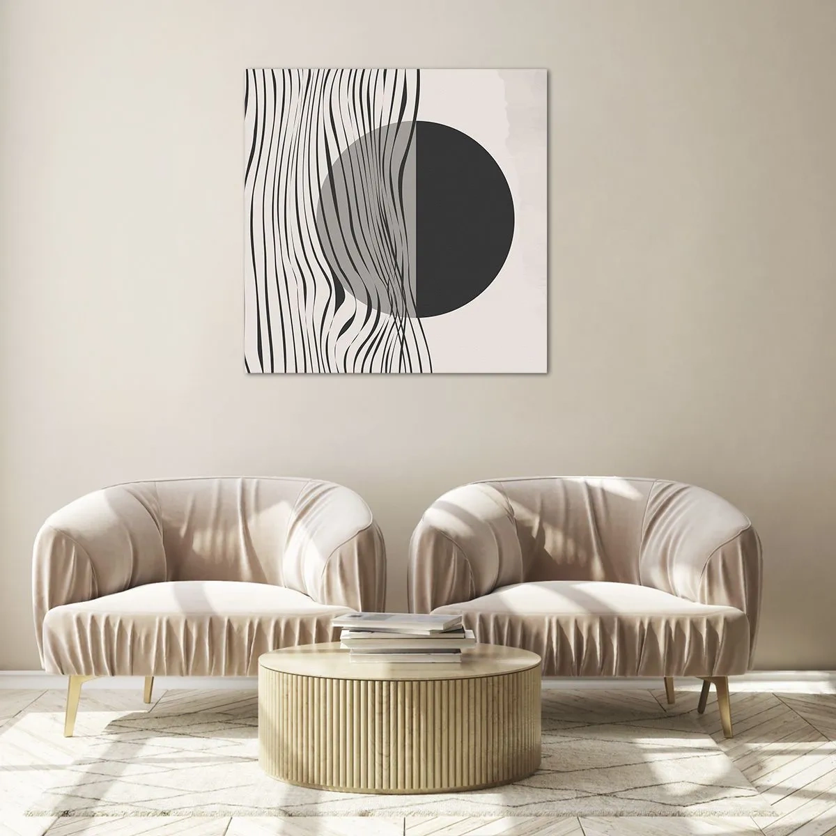 Glasbild - Bild auf glas - Halbe Komposition - 60x60 cm