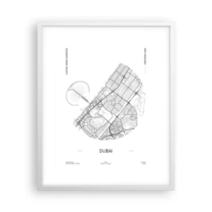 Poster in einem weißen Rahmen - Anatomie von Dubai - 40x50 cm