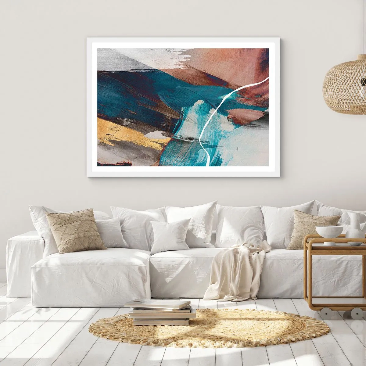 Poster in einem weißen Rahmen - Großzügig und mit Energie - 100x70 cm