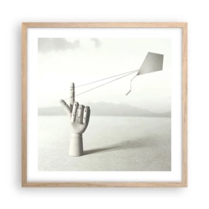 Poster in einem Rahmen aus heller Eiche - Kraftprobe - 50x50 cm