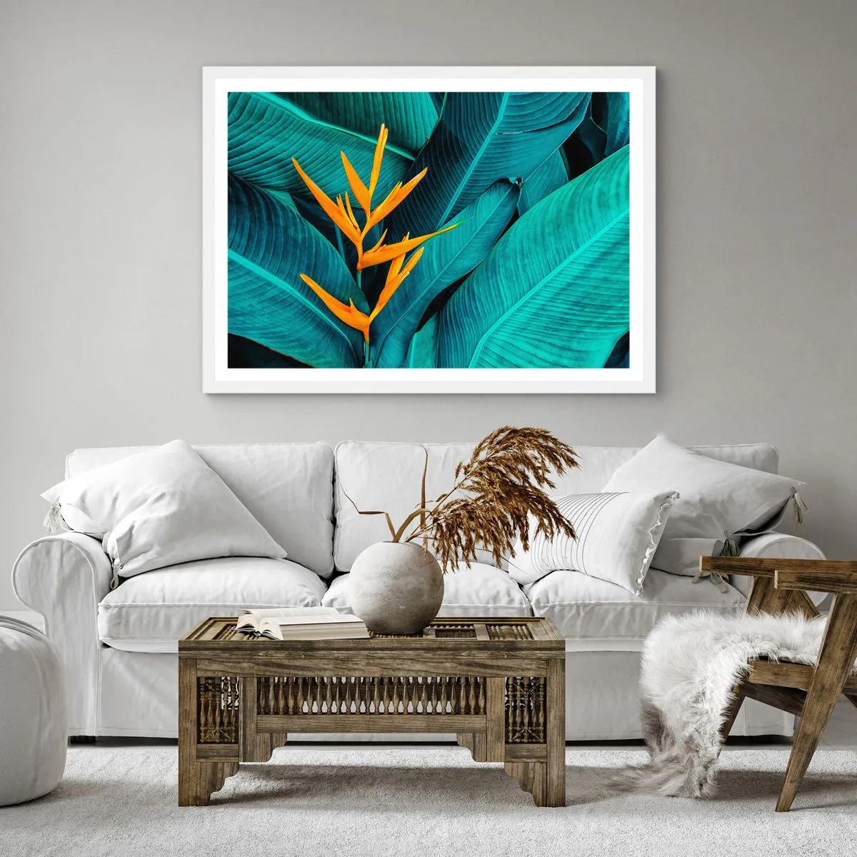 Poster in einem weißen Rahmen - Eden-Blume - 40x40 cm