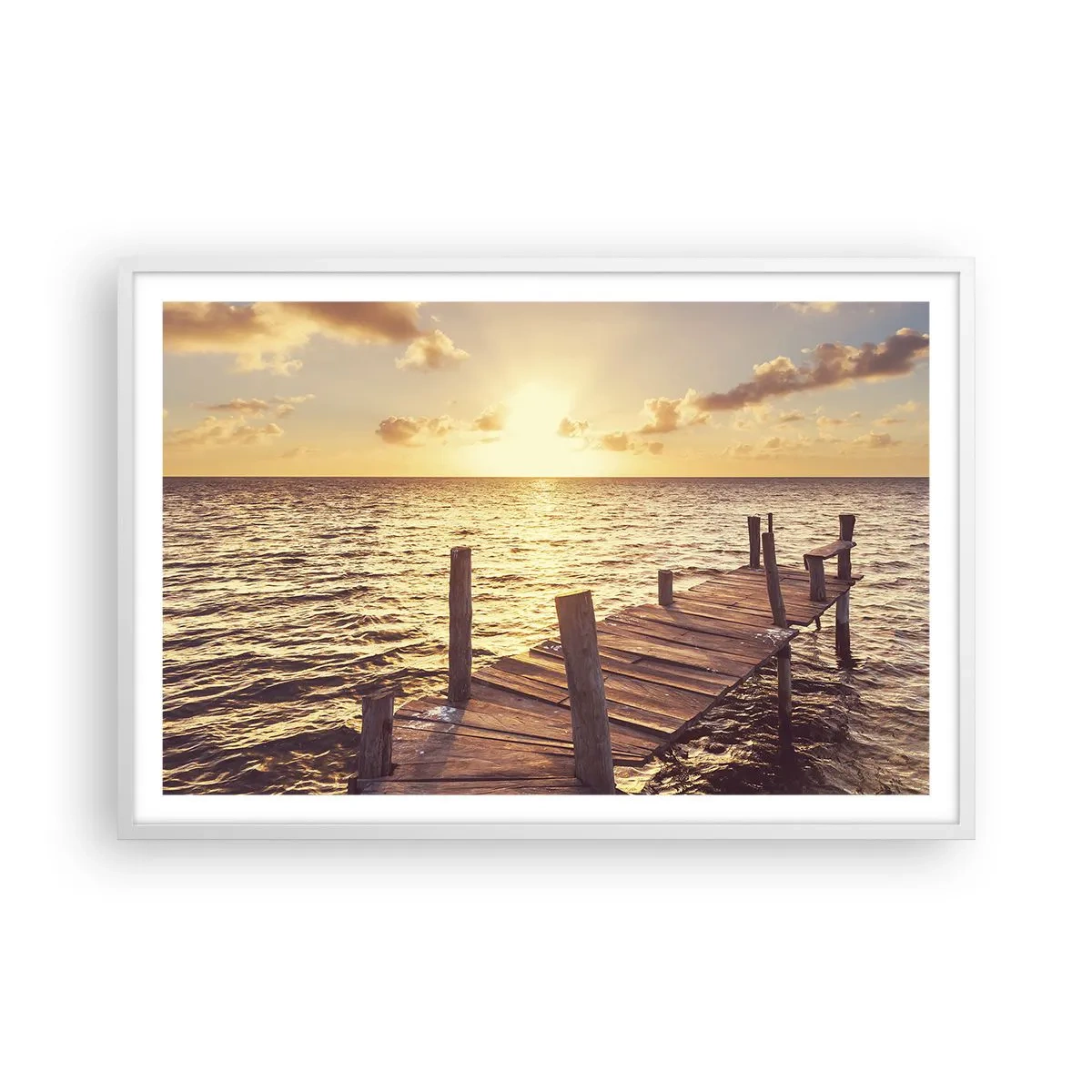 Poster in einem weißen Rahmen - Das goldene Land der Sanftmut - 91x61 cm